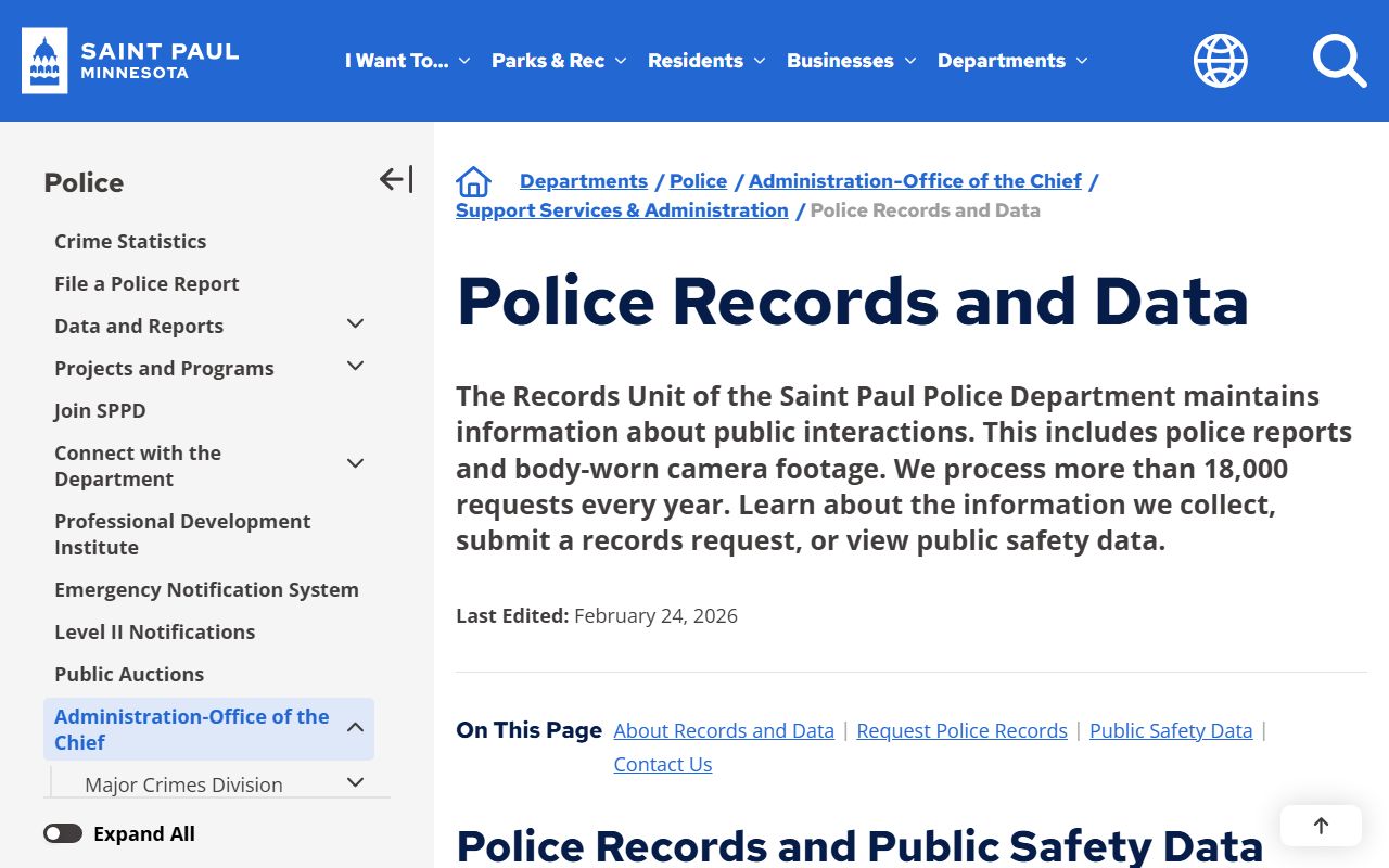 St. Paul 72 hour booking SPPD records unit page