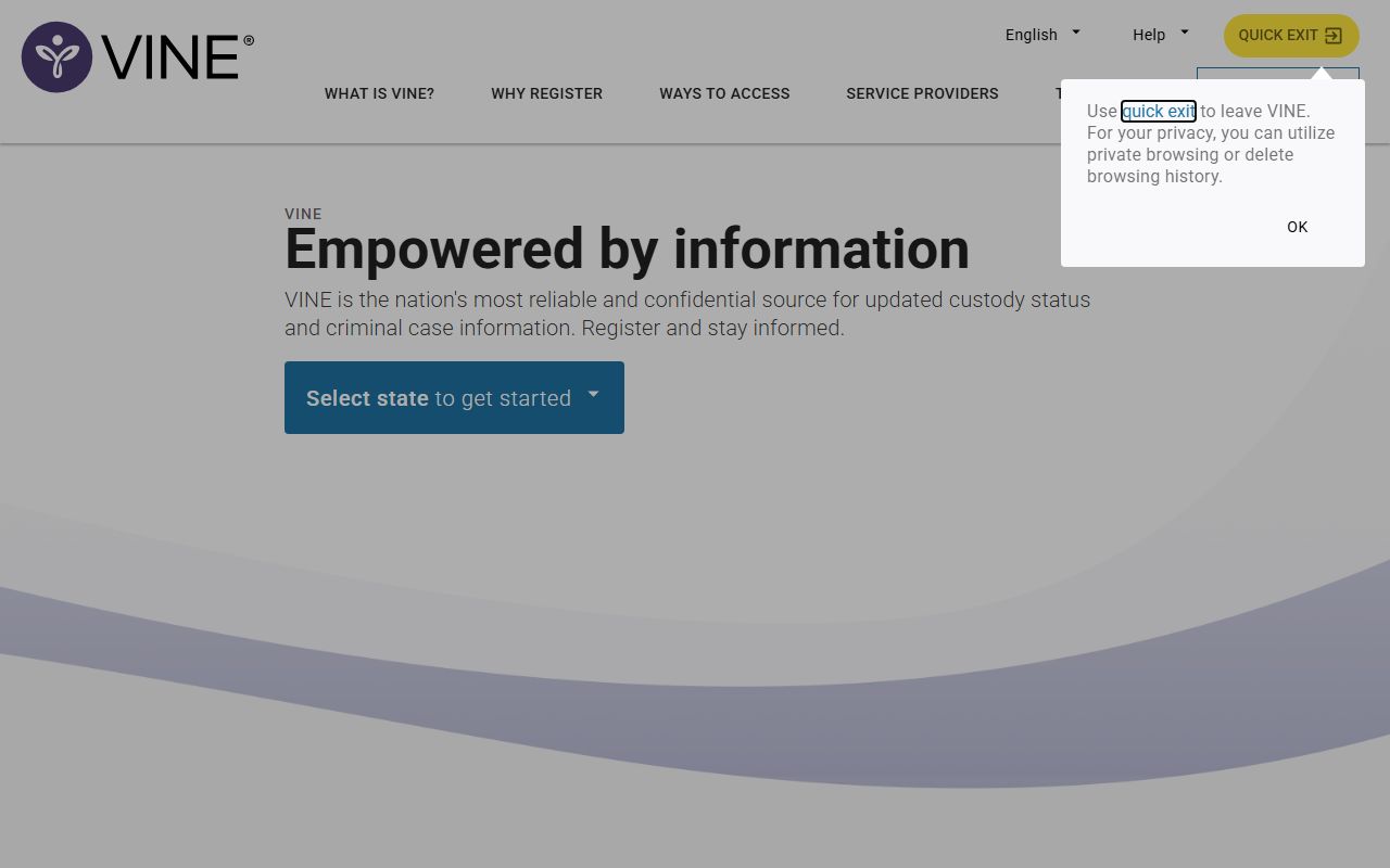 VINE Link search page for Aitkin County 72 hour booking status