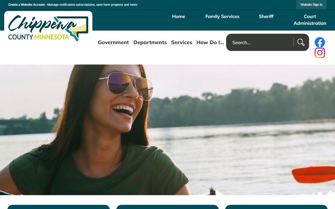Chippewa County homepage for 72 hour booking resources