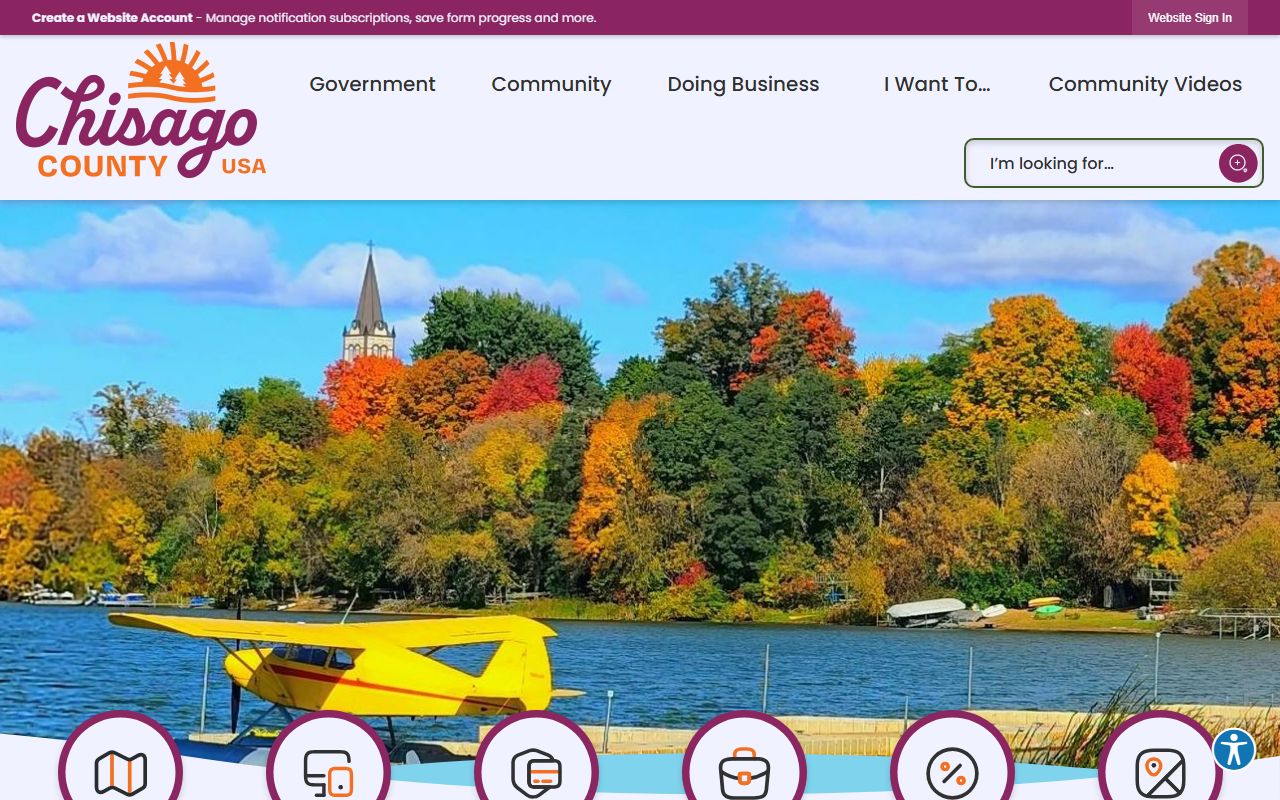 Chisago County homepage with 72 hour booking resources