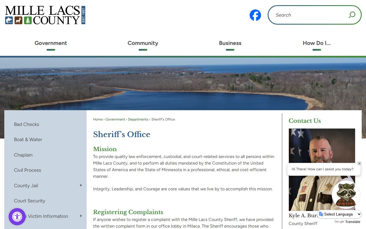 Mille Lacs County Sheriff 72 hour booking