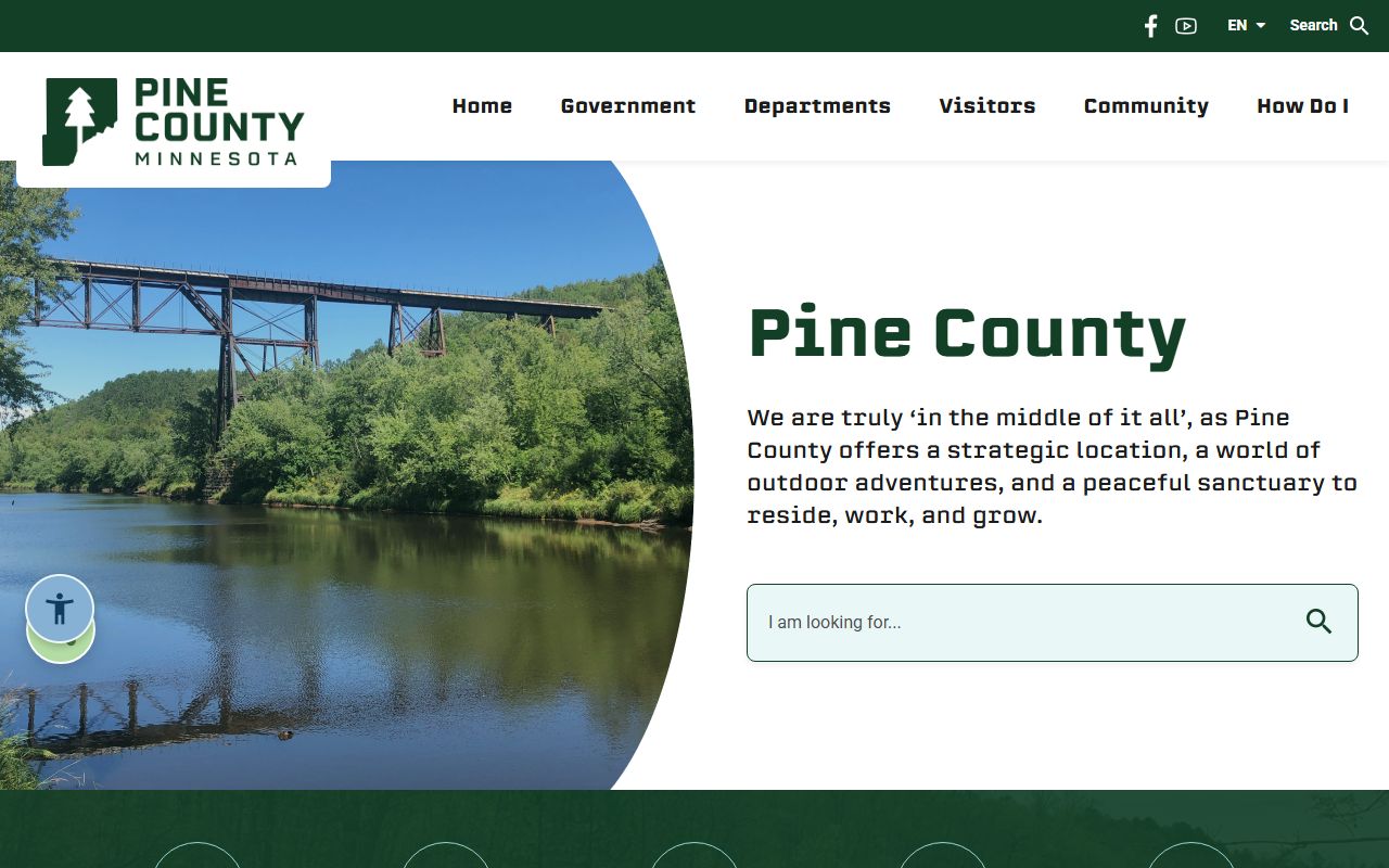 Pine County homepage 72 hour booking resources