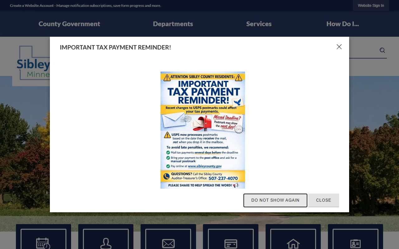 Sibley County 72 hour booking homepage