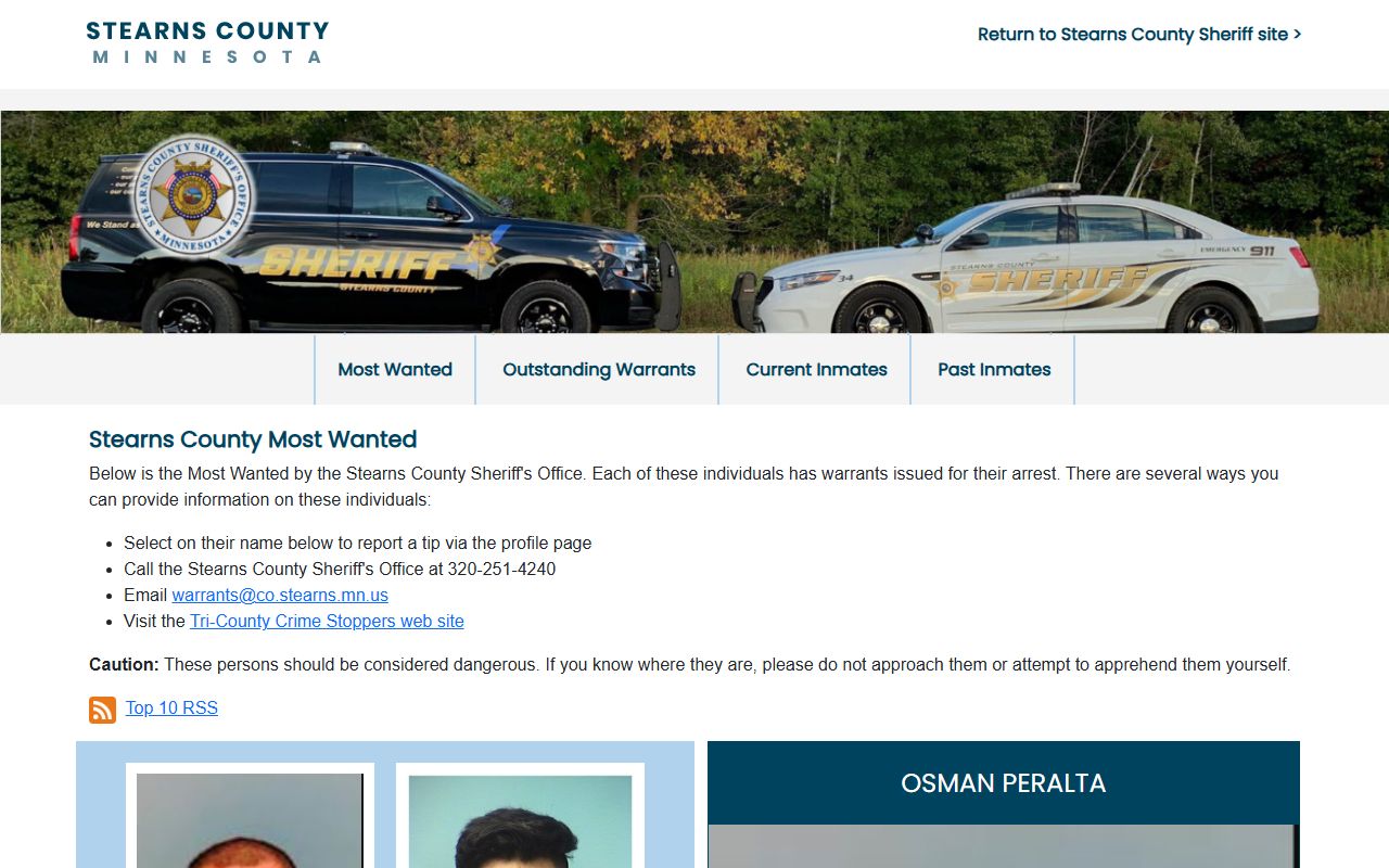 Stearns County jail roster for St. Cloud 72 hour booking records