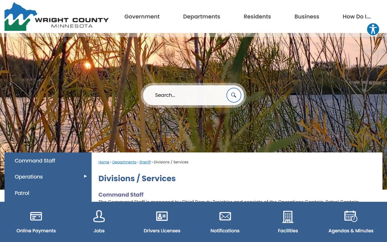 Wright County Sheriff's Office page for 72 hour booking contacts